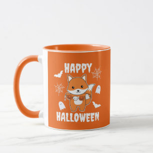 Fox Happy Halloween Pumpkin Bat Kostüm Tasse