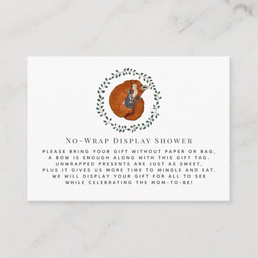 Fox & Hare | Keine Wrap Display Duscheinlage Begleitkarte (Vorderseite)