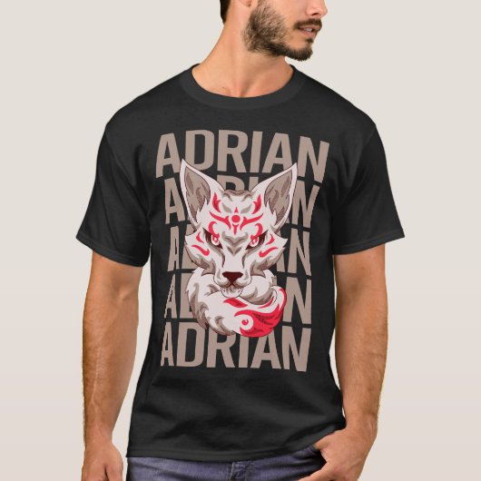 Fox Head - Adrian Name T-Shirt (Vorderseite)