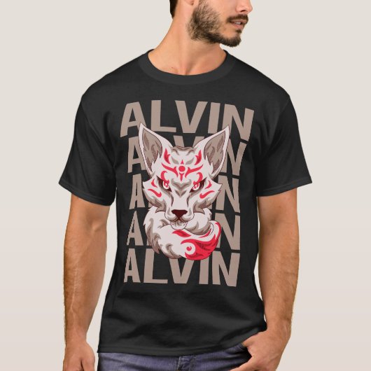Fox Head - Alvin Name T-Shirt (Vorderseite)