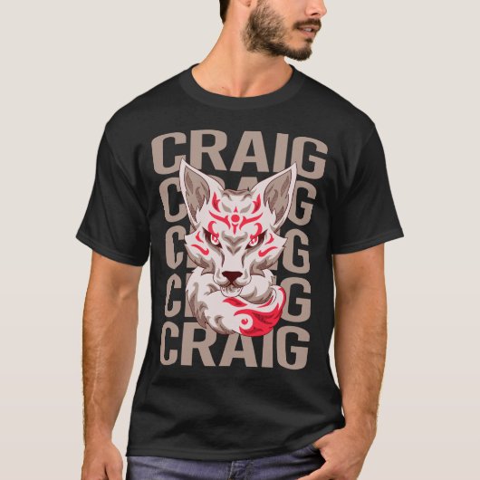 Fox Head - Craig Name T-Shirt (Vorderseite)