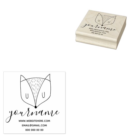 Fox Head Niedlich Wildtier Gummistempel (Stempel)