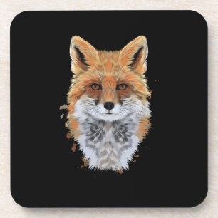 fox head portrait from splash watercolor getränkeuntersetzer