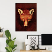 Fox Head Vintag Print Antique Animal Illustration Poster (Heimbüro)