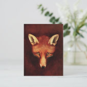 Fox Head Vintag Print Antique Animal Illustration Postkarte (Stehend Vorderseite)