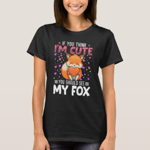 Fox Heart Valentine Day Animal for Womens Kids T-Shirt