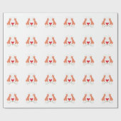 Fox & Heart Vine Print Wrapping Paper - White Geschenkpapier (Flach)