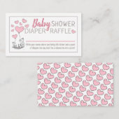 Fox Hearts Baby Duwer Diaper Raffle Begleitkarte (Vorne/Hinten)