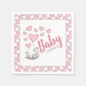 Fox Hearts Baby Shower Serviette (Vorderseite)