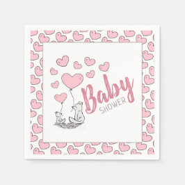 Fox Hearts Baby Shower Serviette