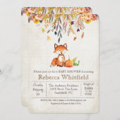 Fox-Herbstlaub-Kürbis-Baby-Duschen-Einladung Einladung (Vorne/Hinten)