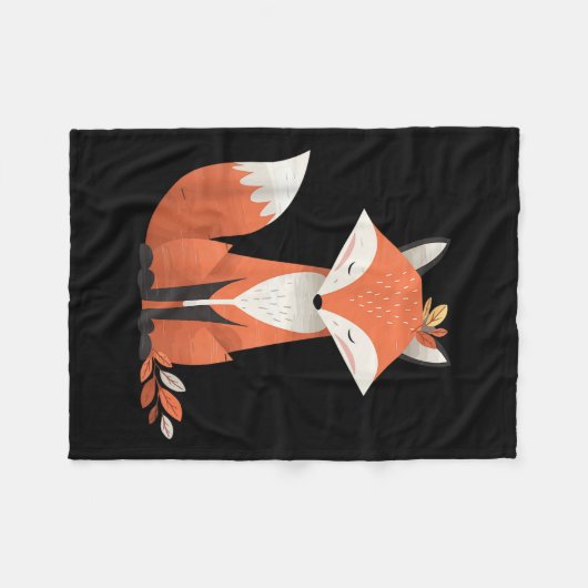 Fox Herbstleaves Süße Tier Woodland Fall Natur Fleecedecke (Vorderseite (Horizontal))
