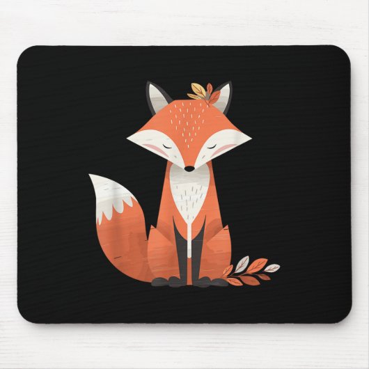 Fox Herbstleaves Süße Tier Woodland Fall Natur Mousepad (Vorne)