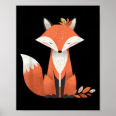 Fox Herbstleaves Süße Tier Woodland Fall Natur Poster (Vorne)