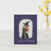 Fox Hexe Magical Goth Art Hexenkunst Foxy Woman Karte (Gelbe Blume)