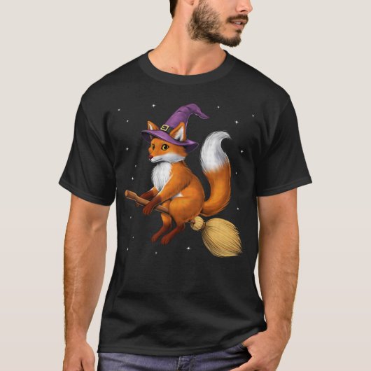 Fox Hexe Riding Broom T-Shirt (Vorderseite)
