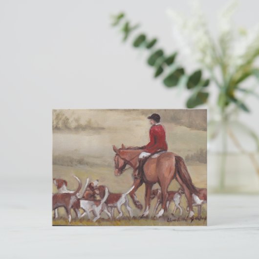 Fox Hunt Art Postkarte (Stehend Vorderseite)