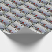 Fox Hunt Huntsmen Hunds kehrend Zuhause Winter Geschenkpapier (Ecke)