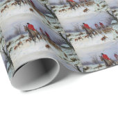 Fox Hunt Huntsmen Hunds kehrend Zuhause Winter Geschenkpapier (Rolleneckpunkt)