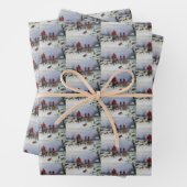 Fox Hunt Huntsmen Hunds kehrend Zuhause Winter Geschenkpapier Set (Beispiel)