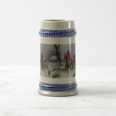 Fox Hunt Huntsmen und Hunden kehren Zuhause zurück Bierglas (Mittel)