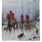 Fox Hunt Huntsmen und Hunden kehren Zuhause zurück Duschvorhang (Vorderseite)