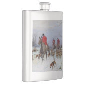 Fox Hunt Huntsmen und Hunden kehren Zuhause zurück Flachmann (Rechts)