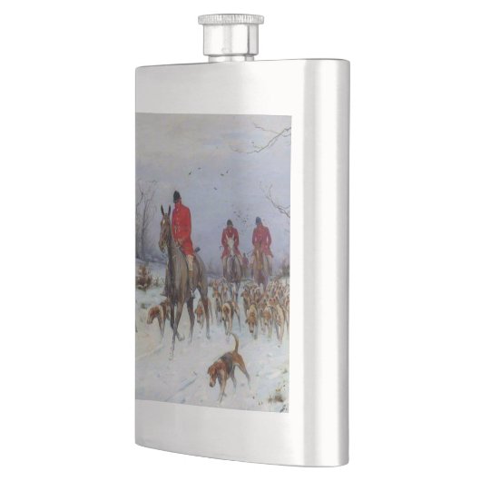 Fox Hunt Huntsmen und Hunden kehren Zuhause zurück Flachmann (Links)