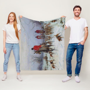 Fox Hunt Huntsmen und Hunden kehren Zuhause zurück Fleecedecke