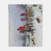 Fox Hunt Huntsmen und Hunden kehren Zuhause zurück Fleecedecke (Vorderseite)