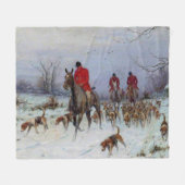 Fox Hunt Huntsmen und Hunden kehren Zuhause zurück Fleecedecke (Vorderseite (Horizontal))