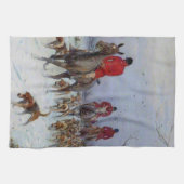 Fox Hunt Huntsmen und Hunden kehren Zuhause zurück Geschirrtuch (Horizontal)