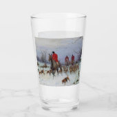 Fox Hunt Huntsmen und Hunden kehren Zuhause zurück Glas (Rückseite)