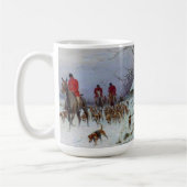 Fox Hunt Huntsmen und Hunden kehren Zuhause zurück Kaffeetasse (Links)