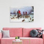 Fox Hunt Huntsmen und Hunden kehren Zuhause zurück Leinwanddruck (Insitu (Wohnzimmer))