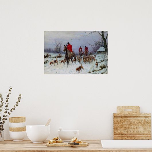 Fox Hunt Huntsmen und Hunden kehren Zuhause zurück Poster (Küche)