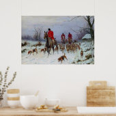 Fox Hunt Huntsmen und Hunden kehren Zuhause zurück Poster (Küche)