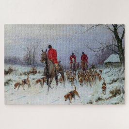 Fox Hunt Huntsmen und Hunden kehren Zuhause zurück Puzzle