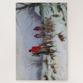 Fox Hunt Huntsmen und Hunden kehren Zuhause zurück Puzzle (Vertikal)