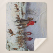 Fox Hunt Huntsmen und Hunden kehren Zuhause zurück Sherpadecke (Vorderseite)