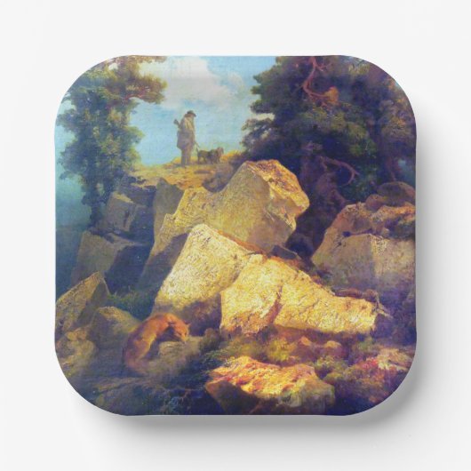 Fox Hunt Josef Navrátil nach 1850 Pappteller (Vorderseite)