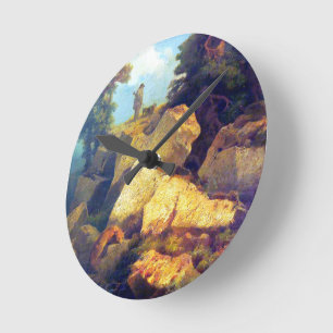 Fox Hunt Josef Navrátil nach 1850 Runde Wanduhr