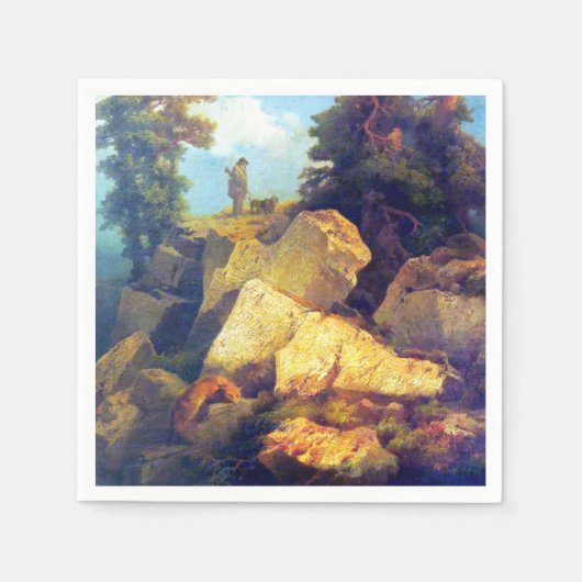 Fox Hunt Josef Navrátil nach 1850 Serviette (Vorderseite)