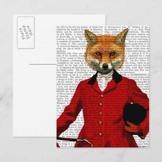 Fox Hunter 2-Portrait Postkarte (Vorne/Hinten)