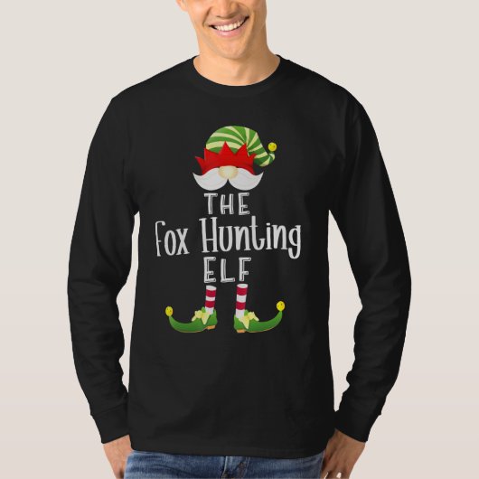 Fox Hunting Elf Group Christmas Pajama Party T-Shirt (Vorderseite)