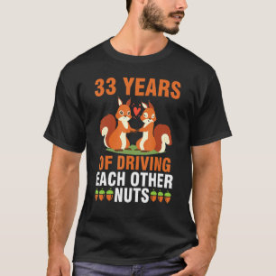 Fox Husband Ehefrau Verheiratet 33 Jahre Autofahre T-Shirt