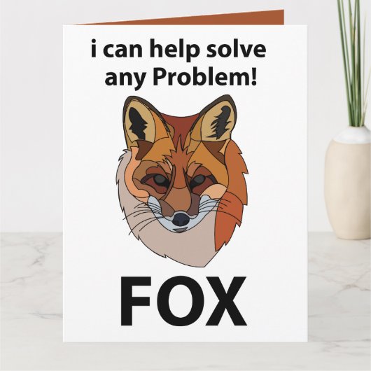 Fox ich kann helfen, jedes Problem Funny Fox zu lö Karte (Vorderseite)