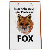 Fox ich kann helfen, jedes Problem Funny Fox zu lö Mittlere Geschenktüte (Vorderseite)