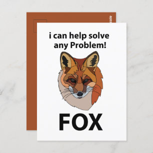 Fox ich kann helfen, jedes Problem Funny Fox zu lö Postkarte