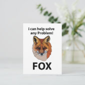 Fox ich kann helfen, jedes Problem Funny Fox zu lö Postkarte (Stehend Vorderseite)